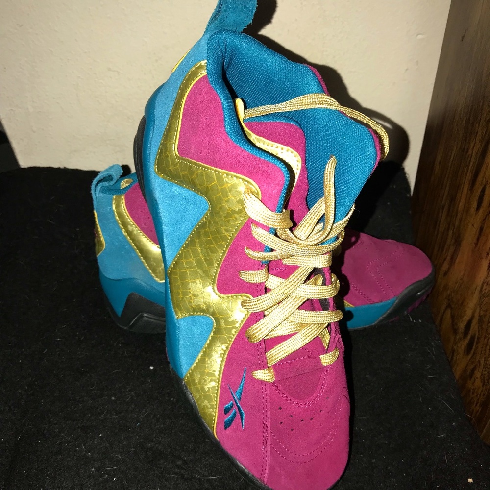 Reebok High Top Wmn's Shoes Turquoise/Gold/Majenta